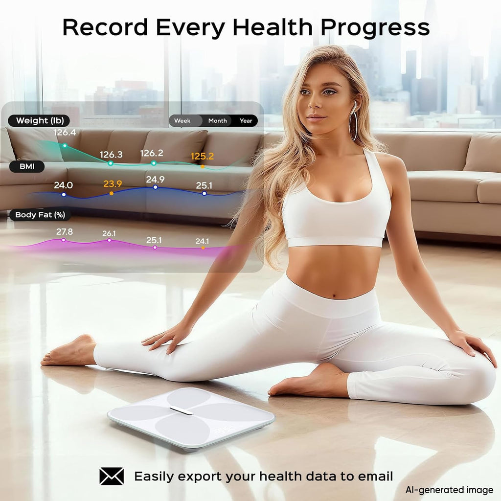 Wyze - Báscula de baño inteligente, Bluetooth, 400 libras, color blanco