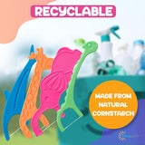 Hilo dental biodegradable para niños, paquete de 100 palillos de hi...