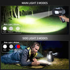 Linterna de foco recargable, 99,000 lúmenes, proyector LED súper brillante con 6 modos y trípode plegable, potente luz puntual de 30 horas de larga duración, luz de punto de mano para navegación al aire libre