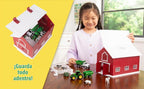 Tomy John Deere - Juego de granero rojo para niños, escala 1:64
