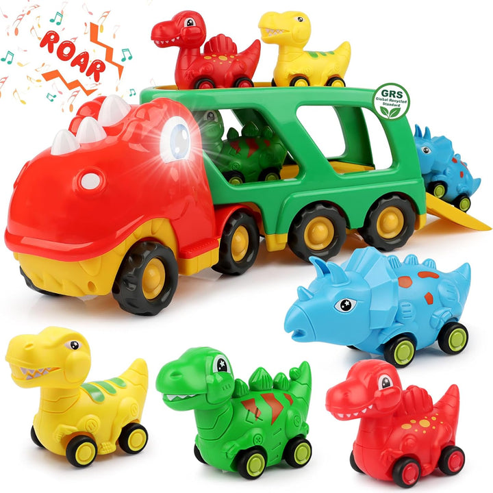Nicmore Juguetes para niños pequeños, camión de dinosaurios para ni...