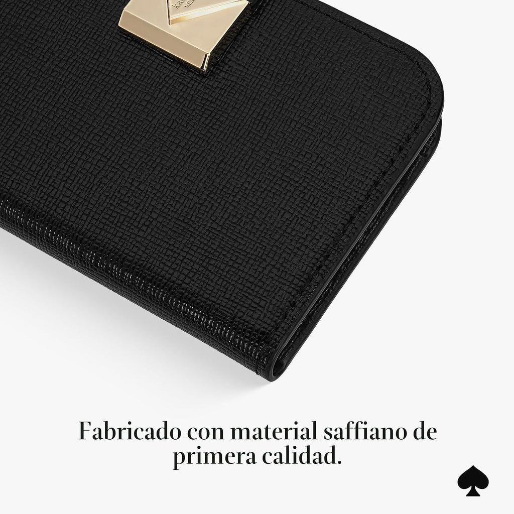 kate spade new york Deco - Tarjetero magnético, color negro