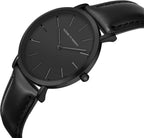 Roberto Marino RM1423 Reloj de lujo para hombre – Cuarzo japonés, correa de cuero, esfera blanca, 3 ATM resistente al agua