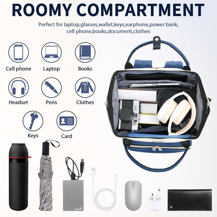 VANKEAN Mochila para laptop de 17 pulgadas para mujeres y hombres,...