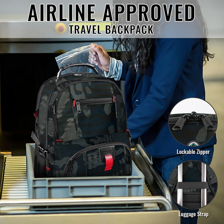 YOREPEK Mochila de viaje, extra grande de 50 litros para laptop par...