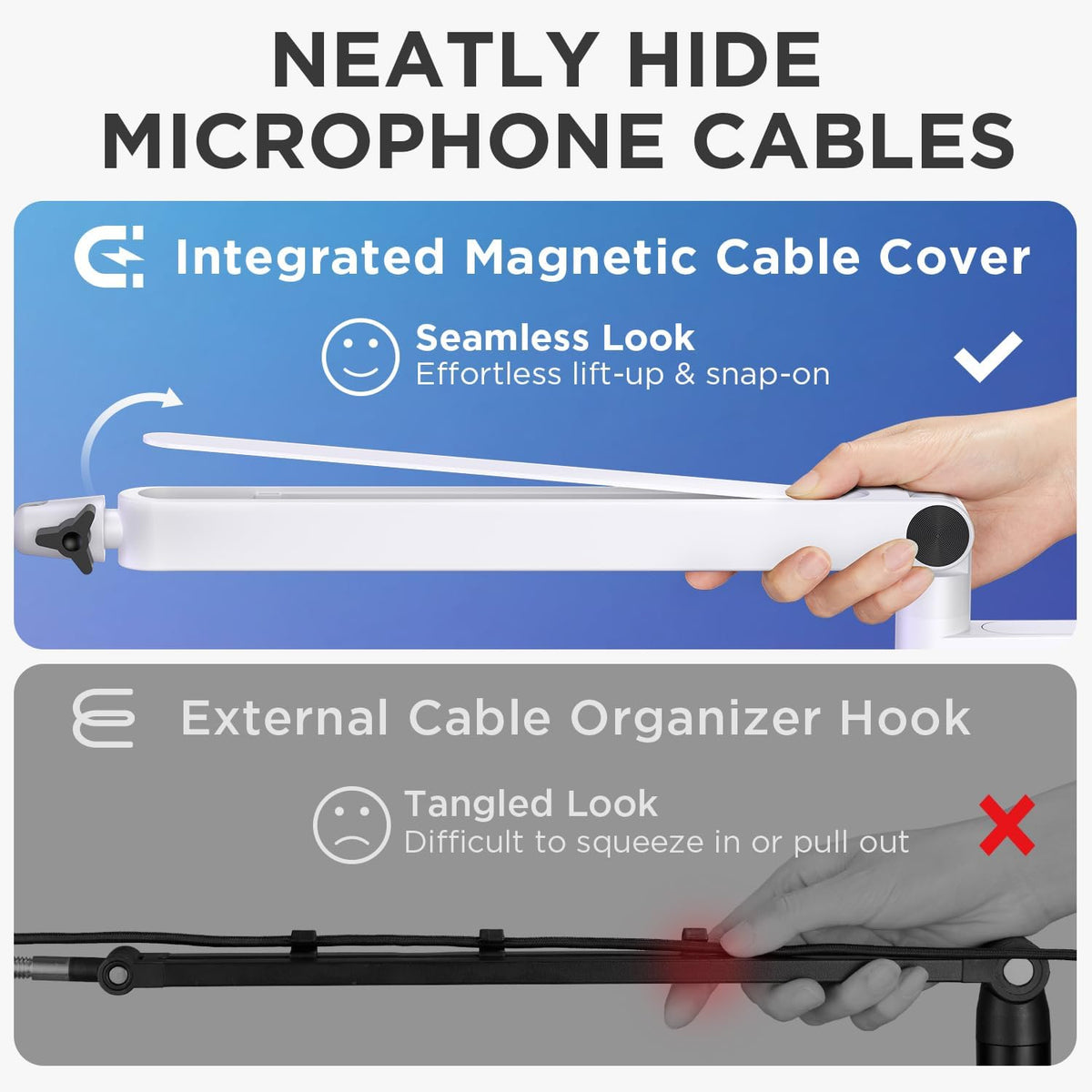 InnoGear 2026 Brazo de micrófono mejorado, gestión de cables magnét...