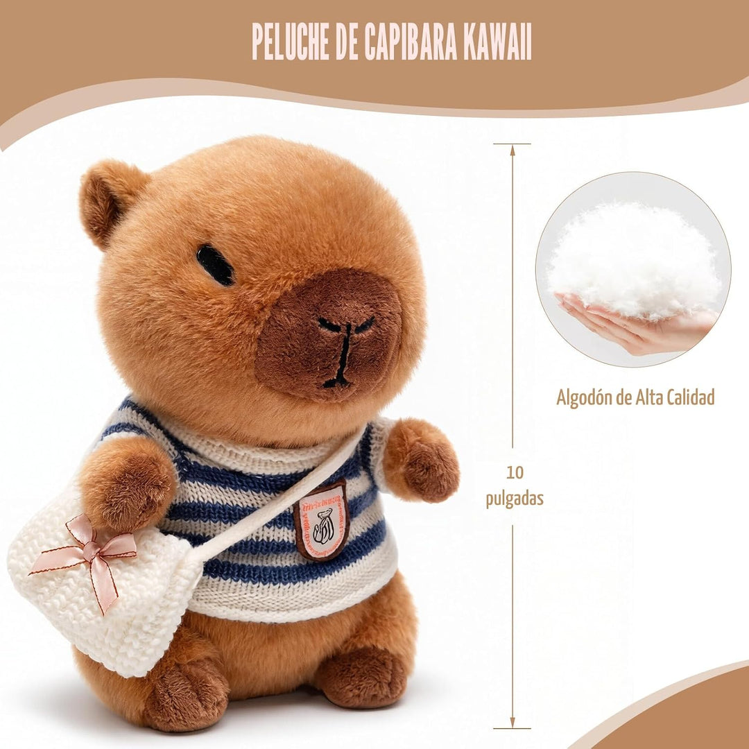 TITQWOP Peluche Capybara marrón de 10.2 pulgadas con 9 prendas y ac...