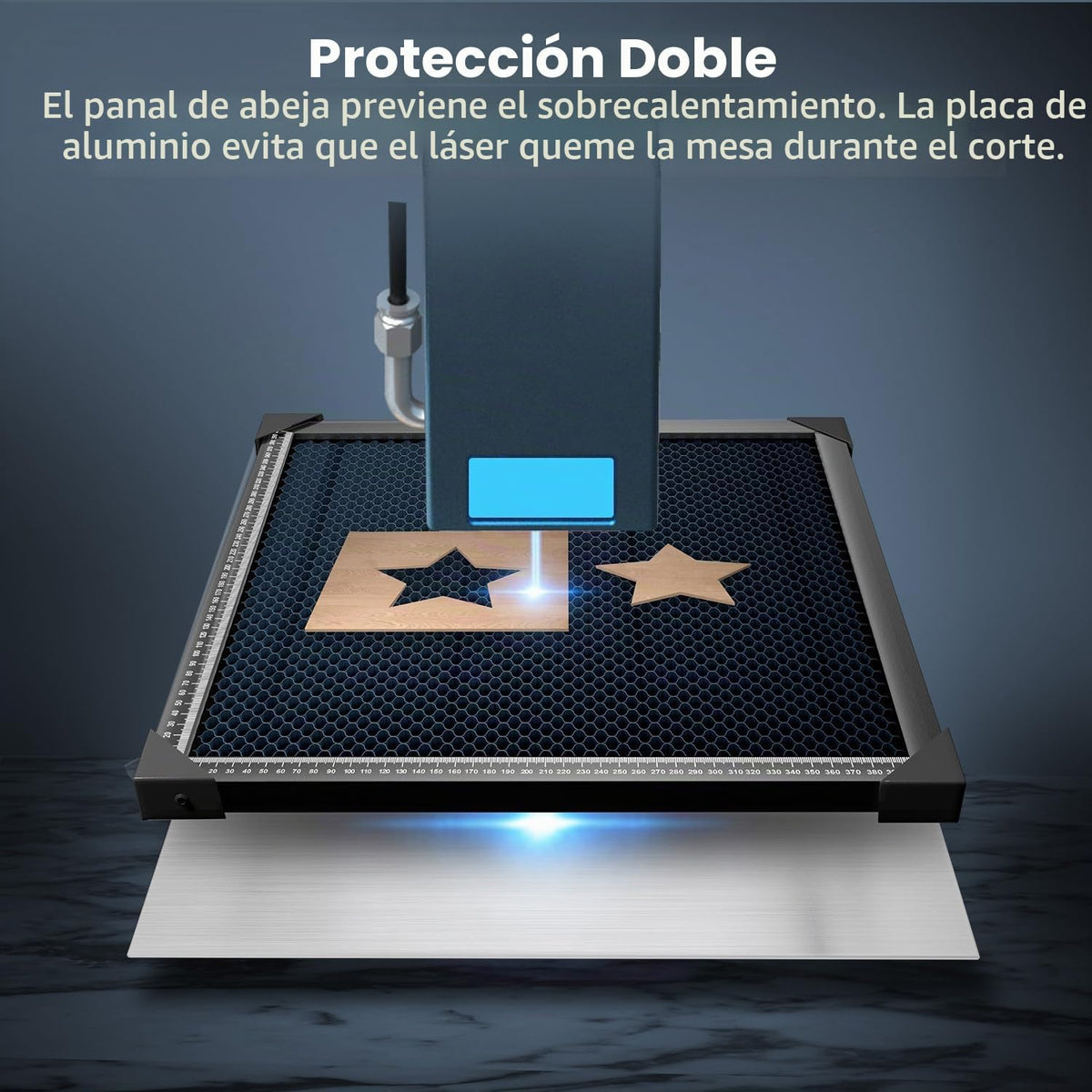 Mesa de trabajo Longer Honeycomb Laser, cama en panal de abeja de 440 x 440 mm con panel de aluminio