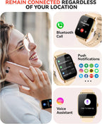 Reloj inteligente para mujeres y hombres, contestar/hacer llamadas, reloj de seguimiento de pasos de fitness impermeable IP68 con monitor de sueño/contador de actividad/modo deportivo más de 110 años, reloj inteligente compatible con Android iPhone
