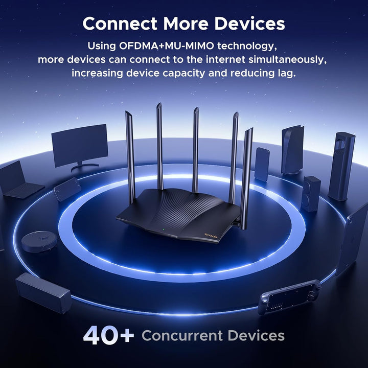 Tenda Enrutador WiFi 6, AX3000 Router inalámbrico Gigabit de doble...