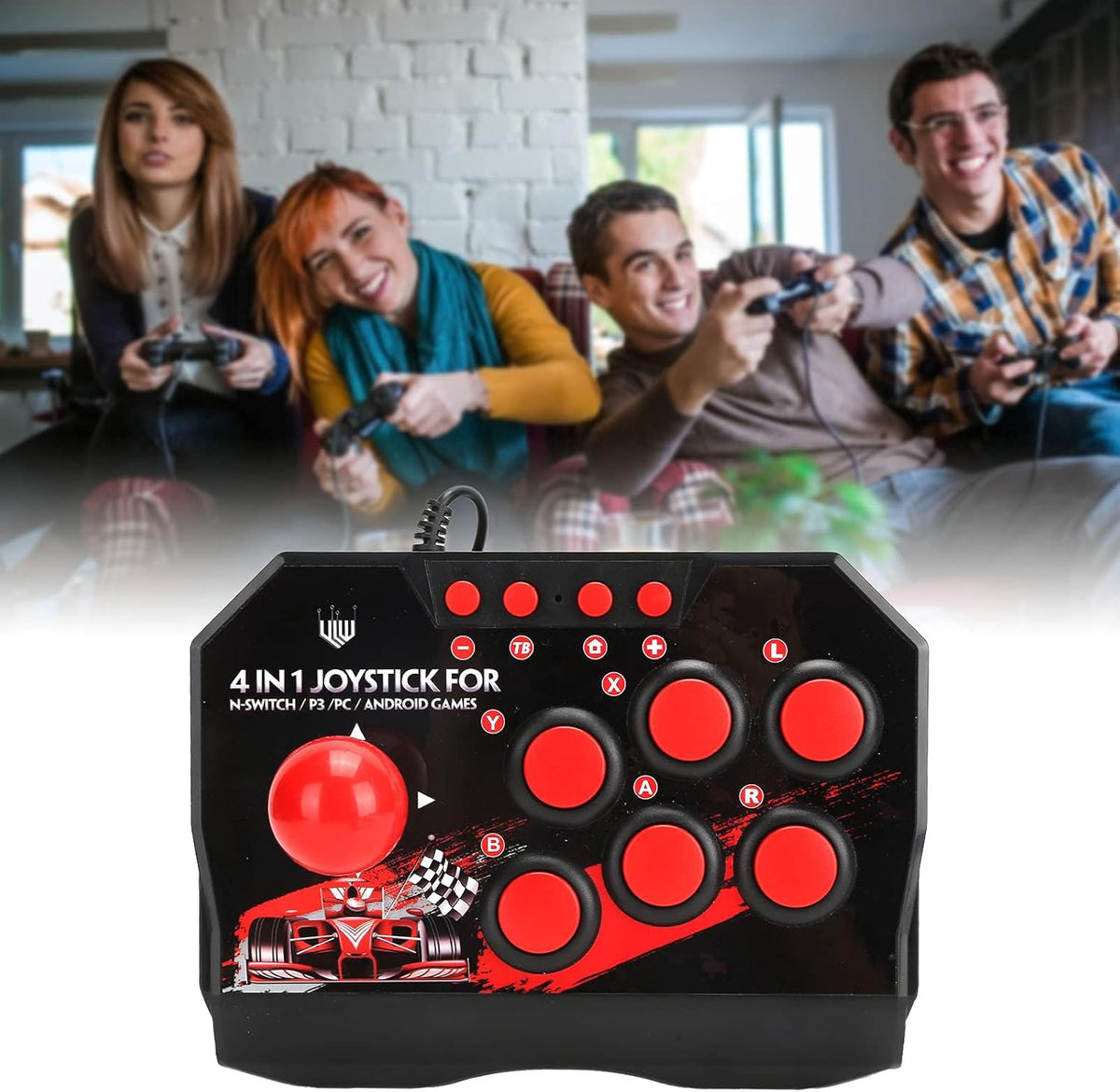 Arcade Fight Stick 4 en 1 con cable Arcade Joystick Arcade