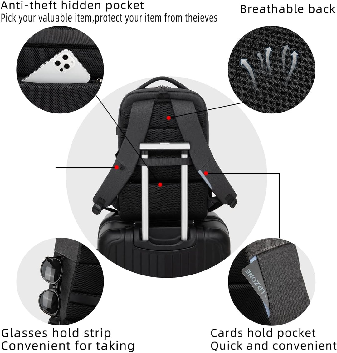 DUSLANG Mochila para laptop de 17 pulgadas para viajes, resistente...