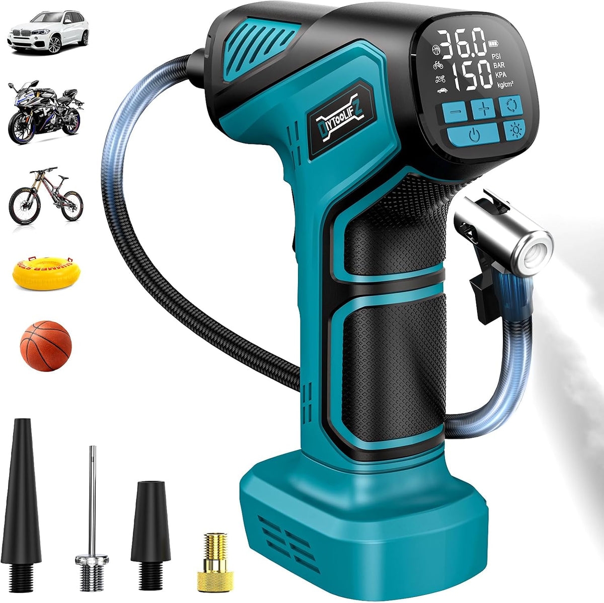 DIYtoolifz Inflador de Neumáticos Portátil Compresor de Aire de 150...