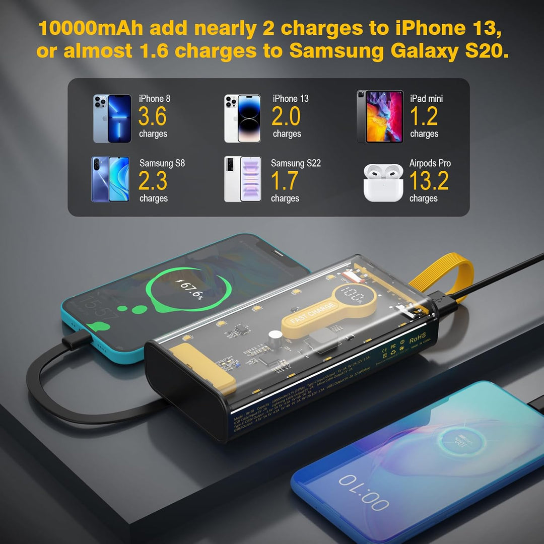 Cargador portátil de 10000 mAh, banco de energía de carga rápida de...