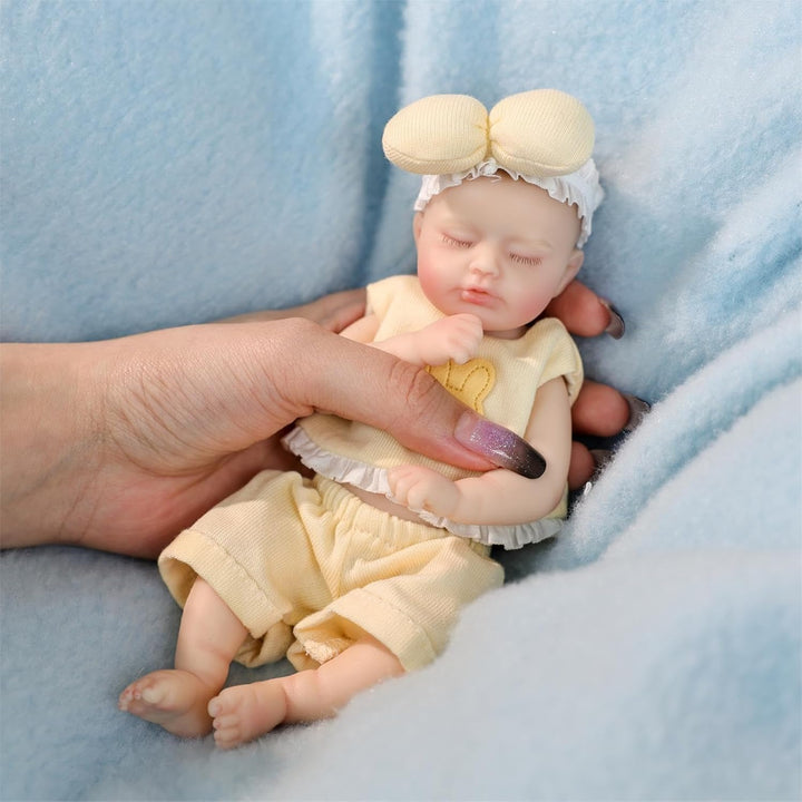 Cloveray Muñeca de bebé Reborn de silicona de 8 pulgadas, suave al...