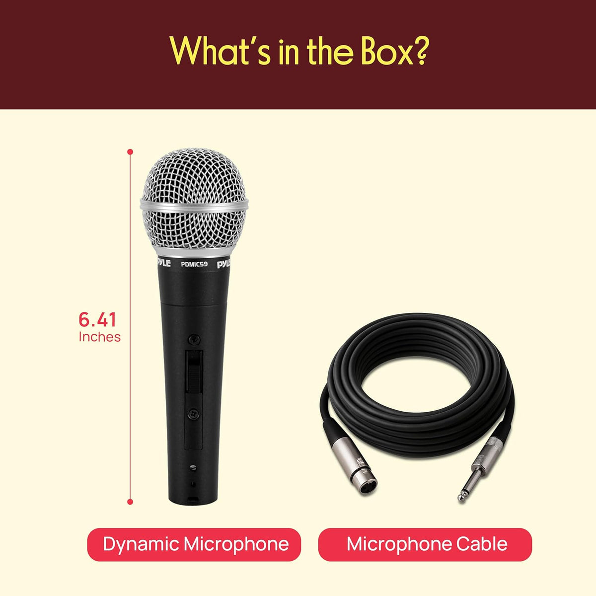 Pyle PDMIC59 - Micrófono vocal dinámico profesional, micrófono de m...