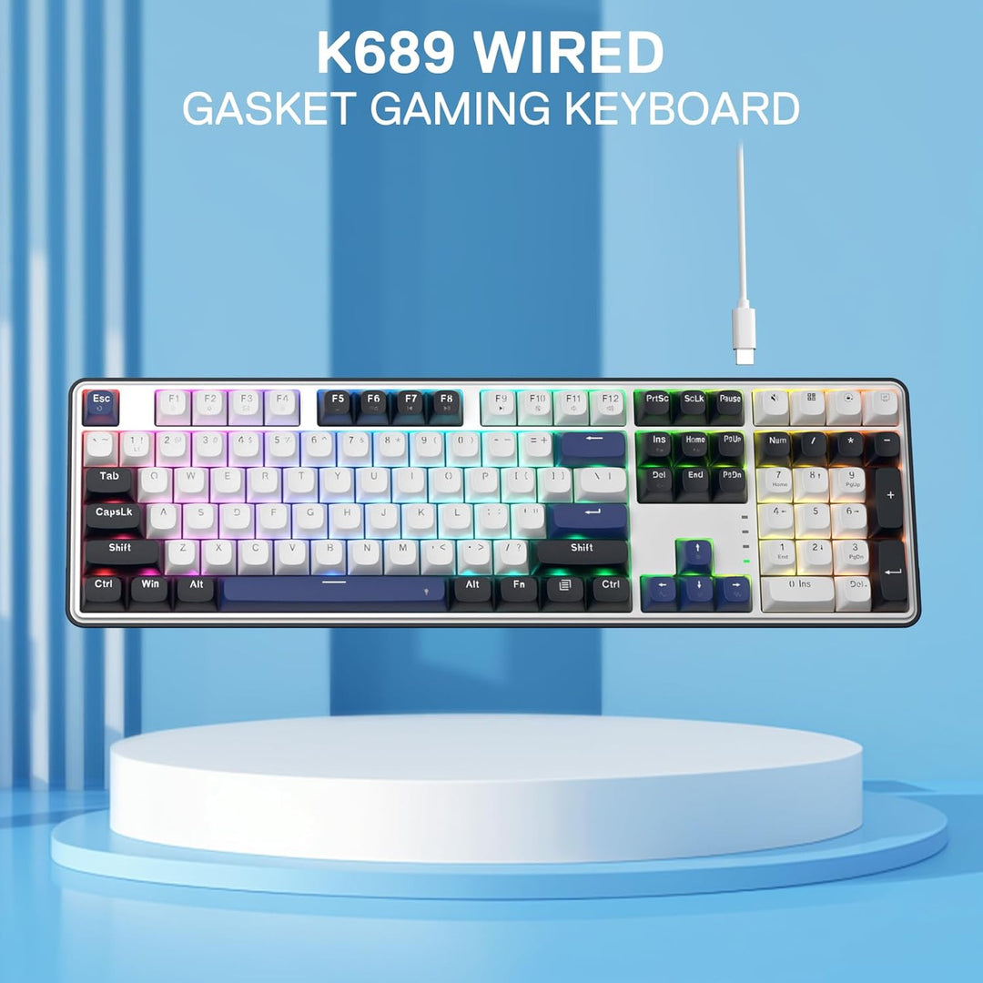Redragon K689 - Teclado para juegos con cable y junta de goma RGB,...
