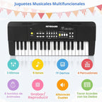 37 teclas para niños pequeños, teclado de piano eléctrico, pianos con micrófono