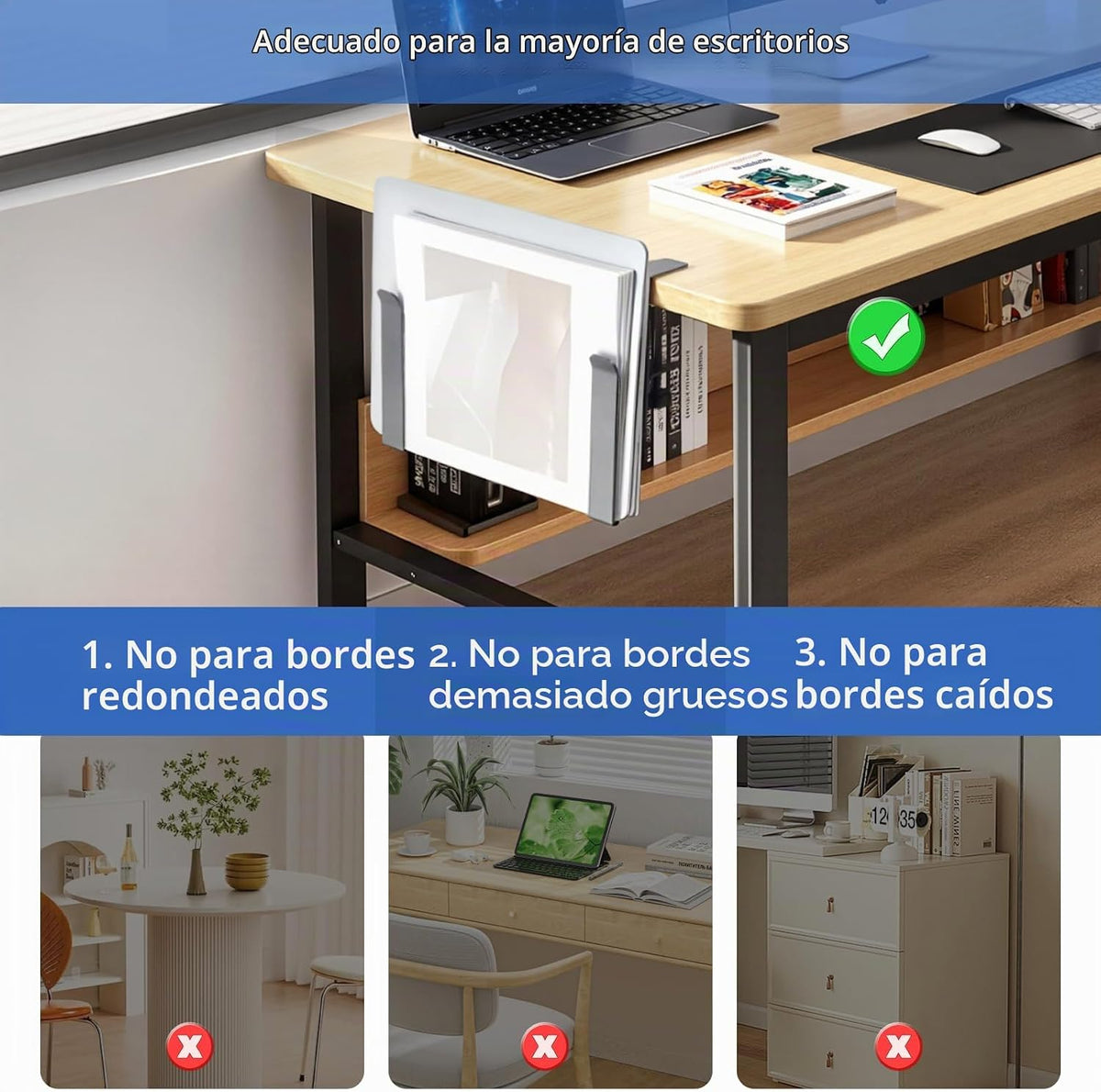 LUKETURE Soporte lateral ajustable para laptop, soporte para portát...