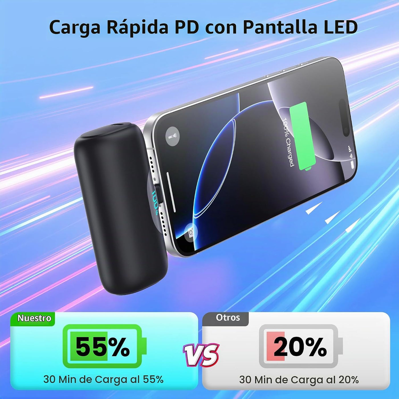 [Paquete de 2] Mini cargador portátil para iPhone 17\/16, pantalla...