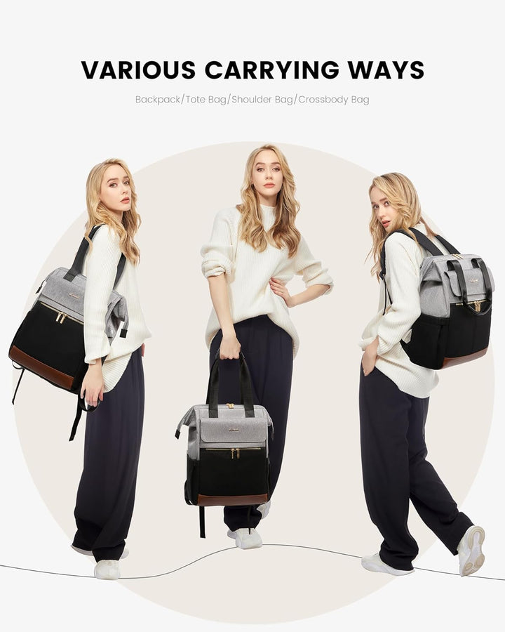 LOVEVOOK Mochila para laptop para mujer, mochila de trabajo convert...