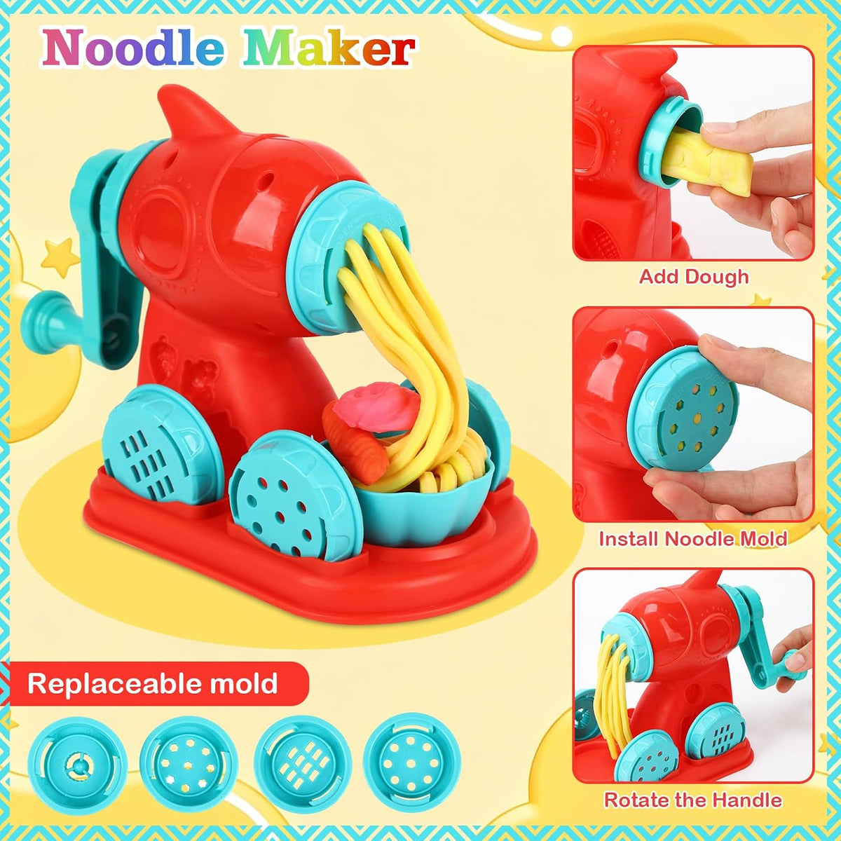 Set 3 en 1 de Masa de Jugar, 24 Colores de Herramientas de Cocina para Niños de 3 a 8 Años