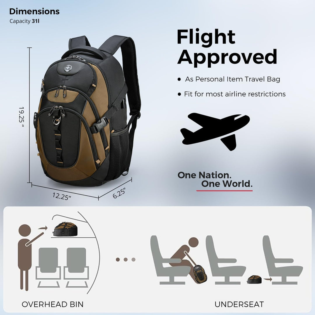 swissdigital Mochila para portátil de viaje de negocios, para hombr...