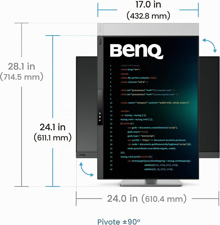 BenQ Monitor de programación RD280UG 28.2" 4K+, frecuencia de a...