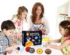 CiyvoLyeen Kit de costura espacial para niños, sistema solar, actividades de bricolaje para niños, suministros de manualidades de fieltro para 7, 8, 9, 10, 11, 12, niñas y niños, juego de costura educativo para principiantes, juego de 11