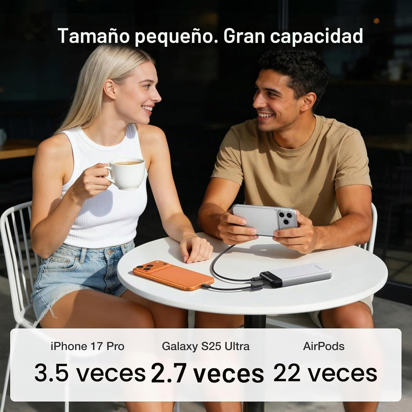 EF ECOFLOW Banco de energía rápida de 20000 mAh, carga rápida máxim...