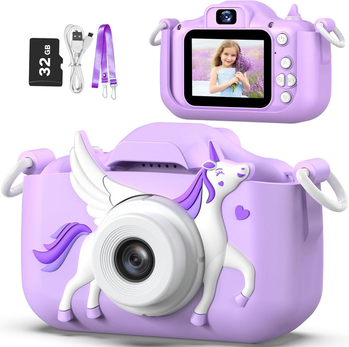 Goopow - Cámara de selfie para niños, juguete de cámara de video di...