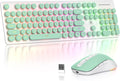 Vumilstek Teclado y mouse inalámbricos retroiluminados, máquina de...