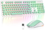 Vumilstek Teclado y mouse inalámbricos retroiluminados, máquina de...