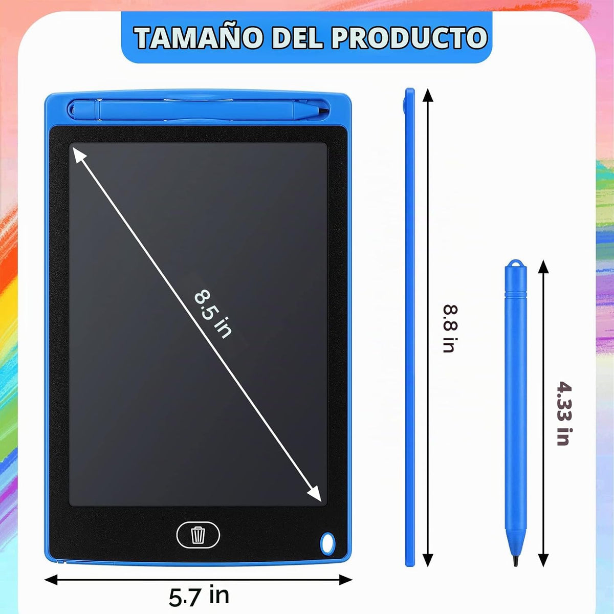 Zhehao Tableta de escritura LCD de 32 piezas para niños 8.5 "borrable