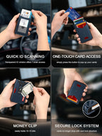 Cartera para hombre, delgada y minimalista con clip para dinero y v...