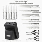 Juego de cuchillos McCook Sharp con bloque de cocina y afilador incorporado