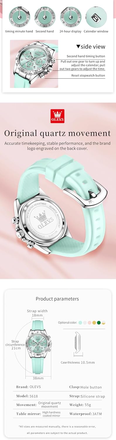 OLEVS Relojes de diamante de lujo pequeños para mujer - Pulsera de acero inoxidable, impermeables, analógicos, luminosos, con fecha, relojes de vestir de negocios para damas