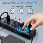 MENKSIDㅤ, hub USB 3.2 de 7 puertos, alimentado