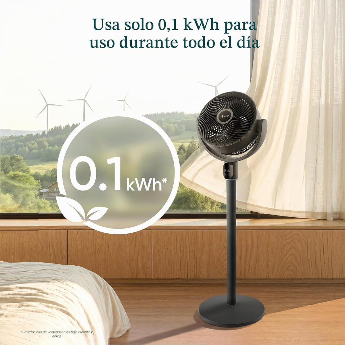 LEVOIT Ventilador de pie para dormitorio, ventilador de pedestal os...
