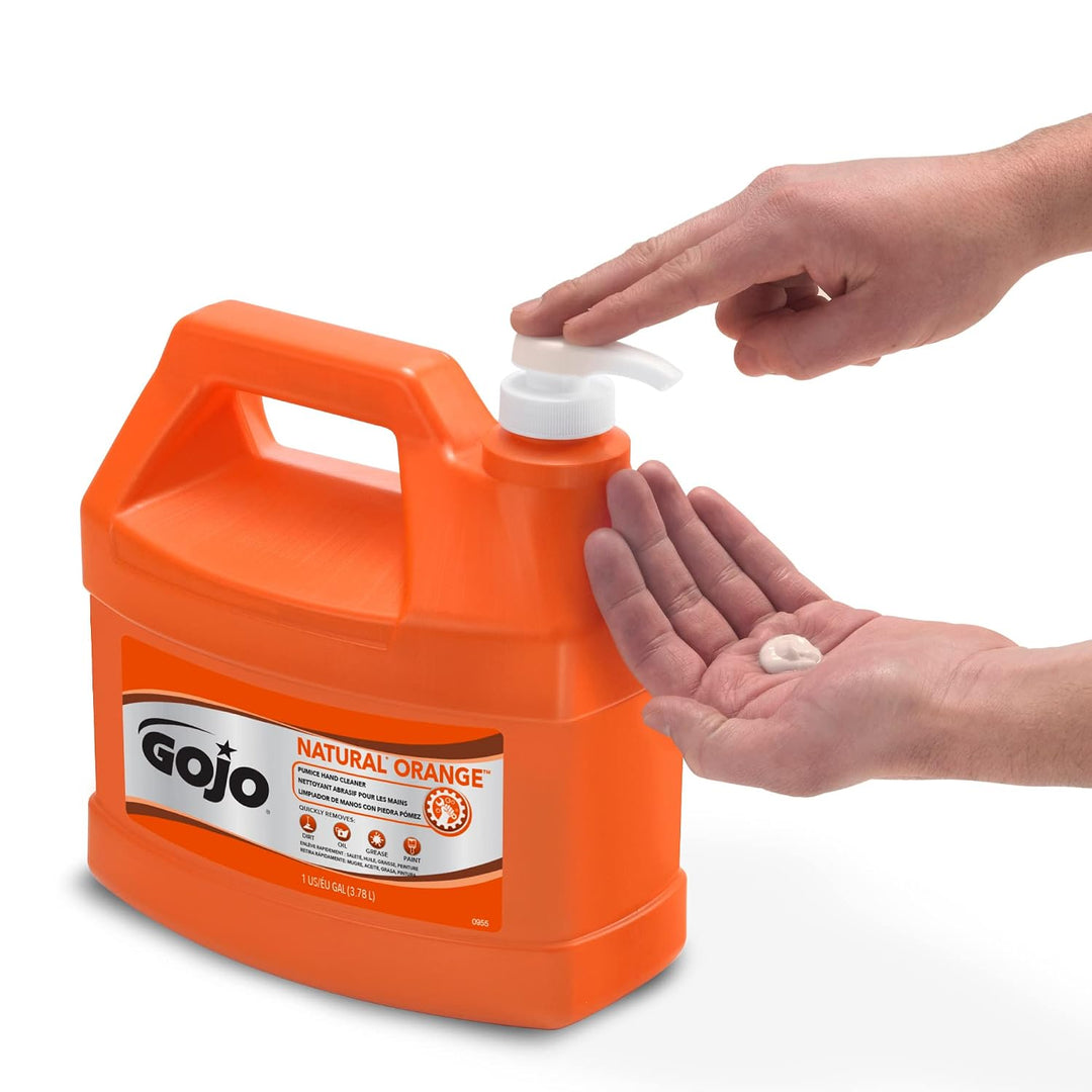 GOJO NATURAL ORANGE - Limpiador de manos de piedra pómez, loción de...
