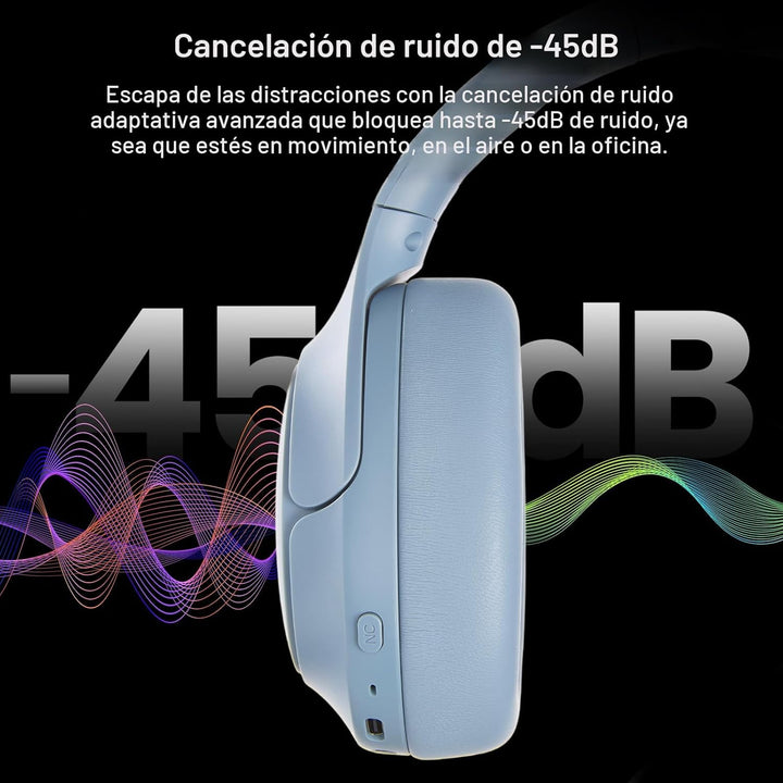 TOZO Auriculares híbridos HT3 con cancelación de ruido, batería de...