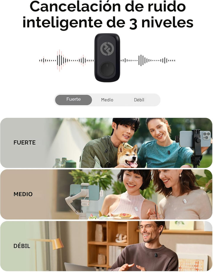 Hollyland Lark A1 Mini Micrófono Inalámbrico para iPhone y Android,...