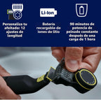 PHILIPS OneBlade Pro Face + Body Recortadora y Afeitadora Eléctrica Híbrida, recargable, peine de precisión ajustable de 14 longitudes, kit para cuerpo, hoja de doble cara, uso en húmedo y seco, estuche de viaje
