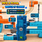Juego de tren eléctrico de 106 piezas, elevador de 3 niveles