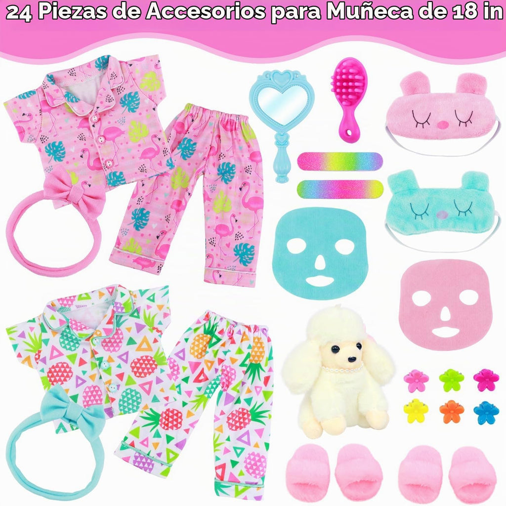 ZITA ELEMENT Ropa de muñeca de niña de 18 pulgadas, accesorios de fiesta de