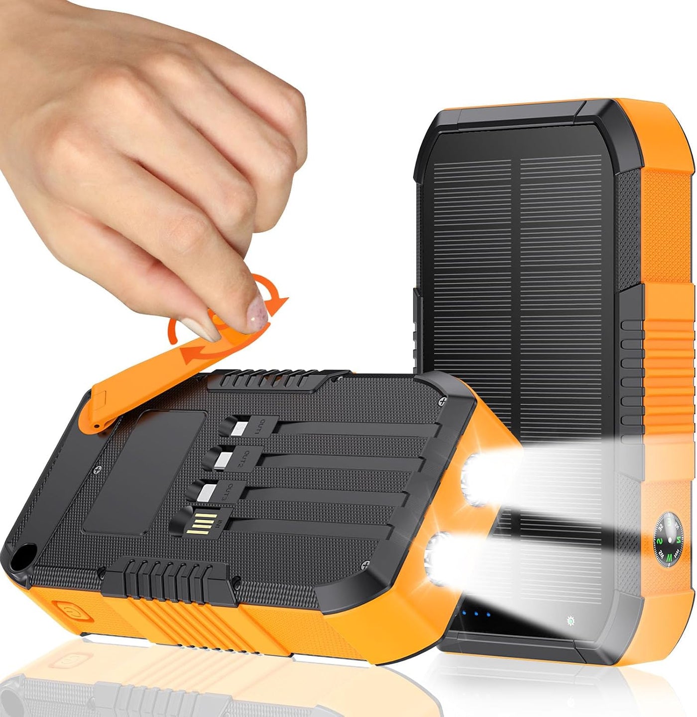 kigoker Hand CrankPower Bank 66800mAh y 4 cables 22.5W carga rápida...