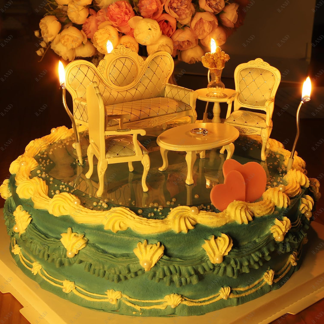 iLAND Juego de muebles de casa de muñecas victoriana, muebles y acc...