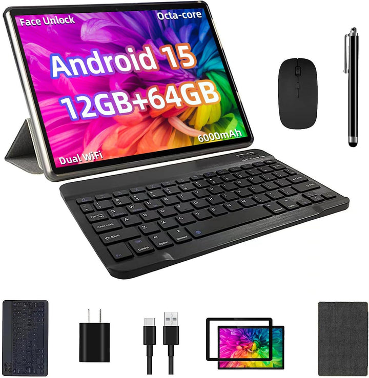 TUOHAITIME Tablet Android 15, 12GB+64GB+1TB Expand, paquete de tabl...