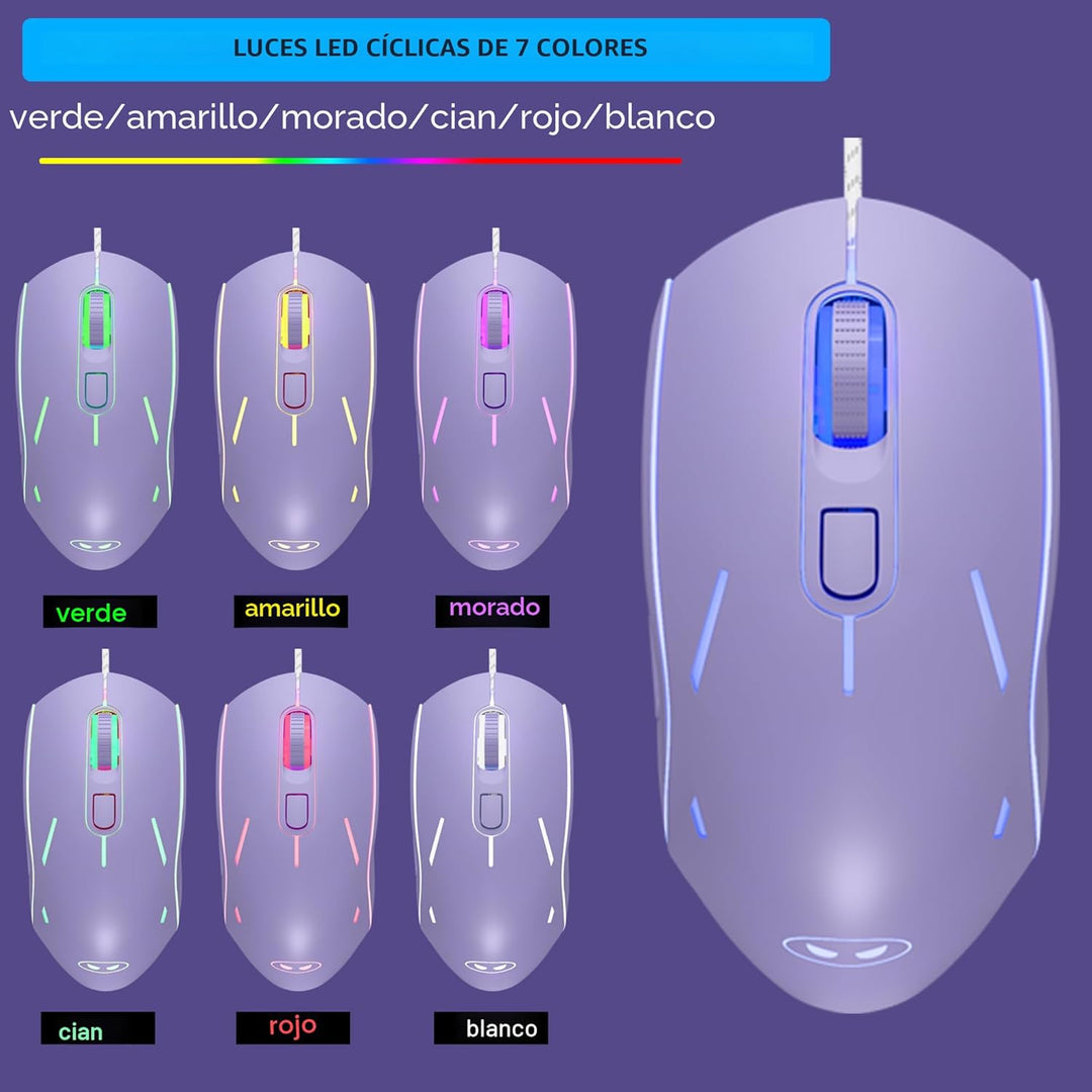 Combo de teclado y mouse para juegos, teclado K1 con retroiluminaci...