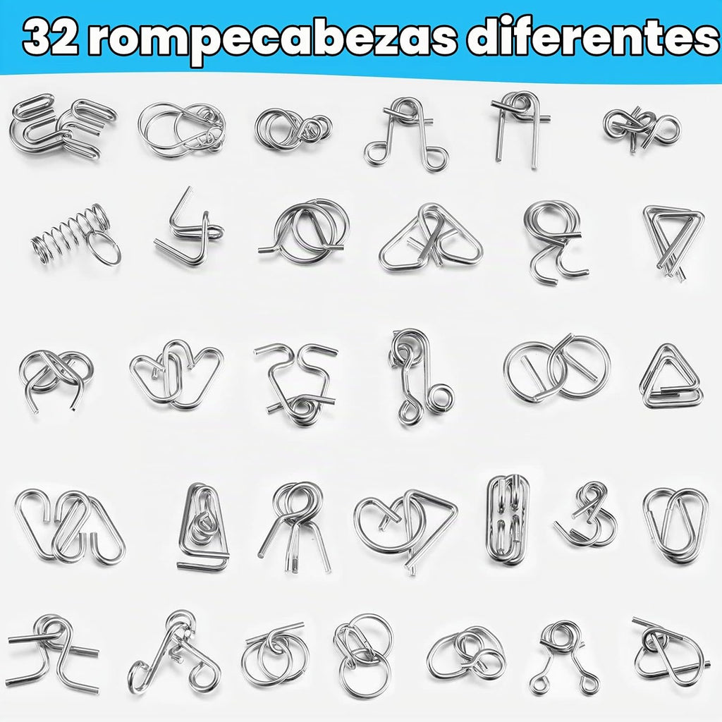 Lenwen - Rompecabezas de alambre de metal, 96 piezas, juegos para adultos